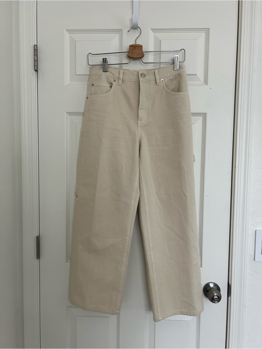 Tibi Garment Washed Twill Slouchy Carpenter Jean